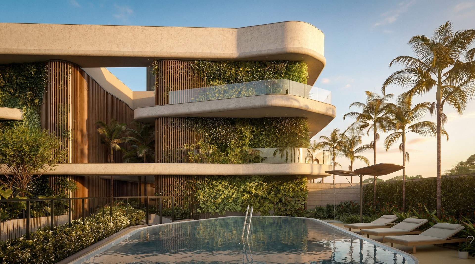 Ená — pool and vertical garden