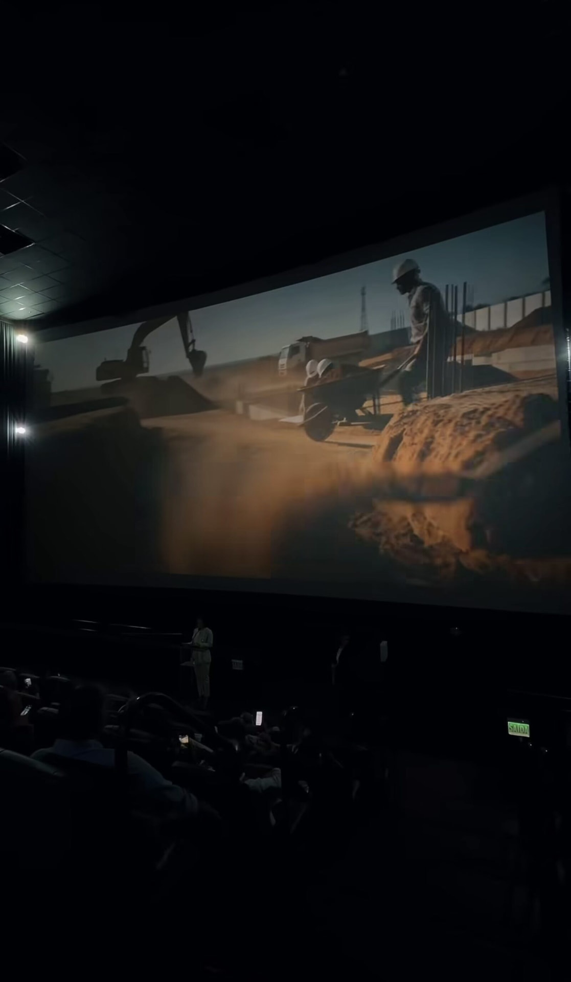 The film on the cinema screen in 21:9