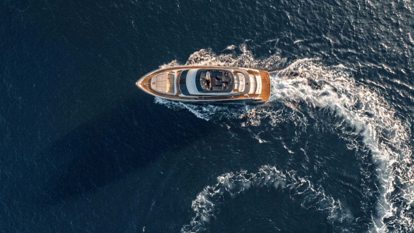 Aerial yacht shot