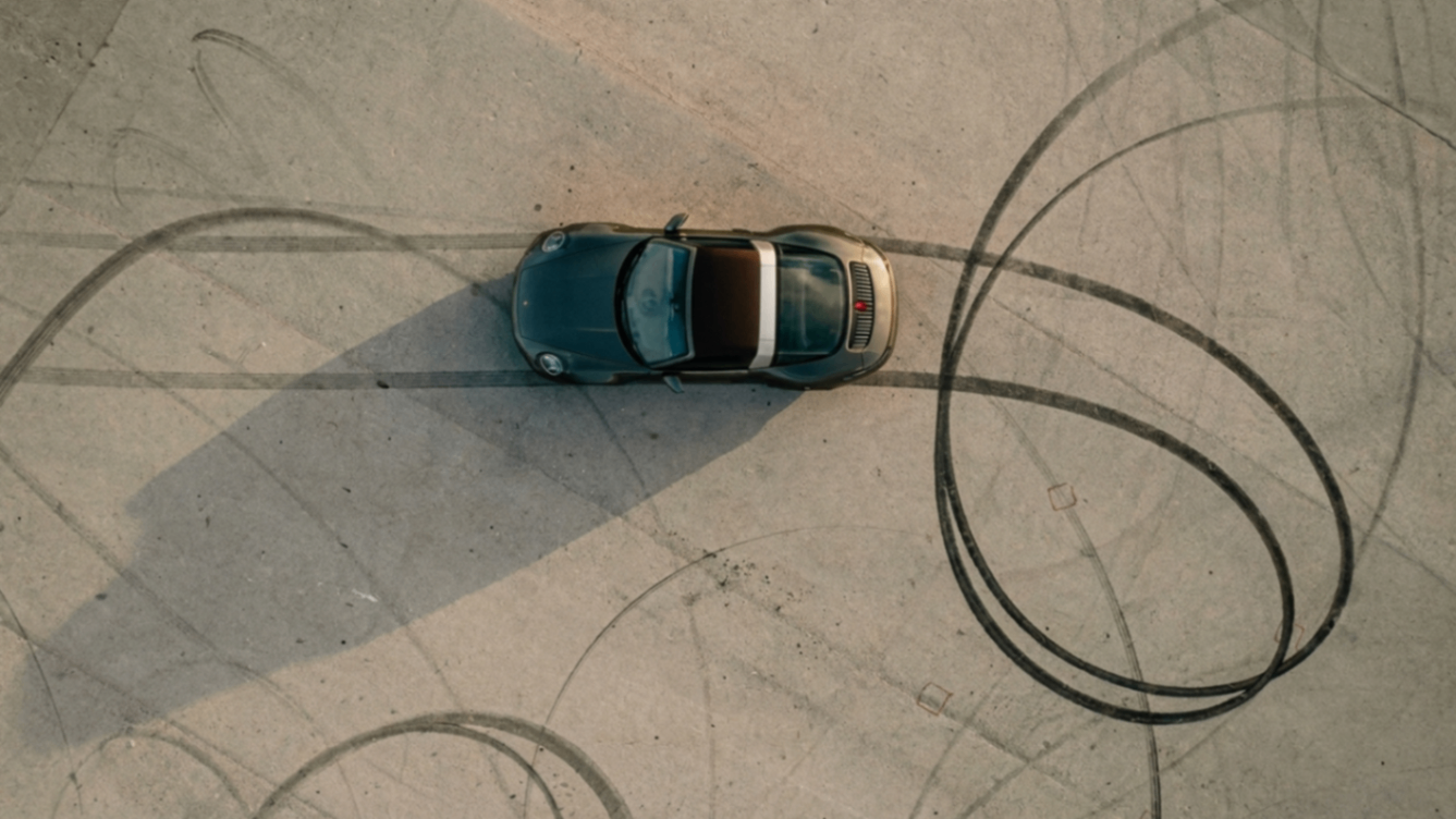 Overhead shot of a Porsche